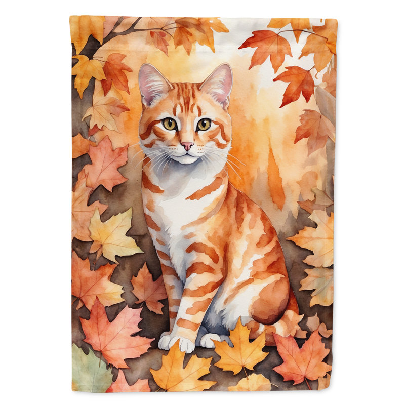 Chat en feuilles d'automne drapeau de jardin, Cheetoh