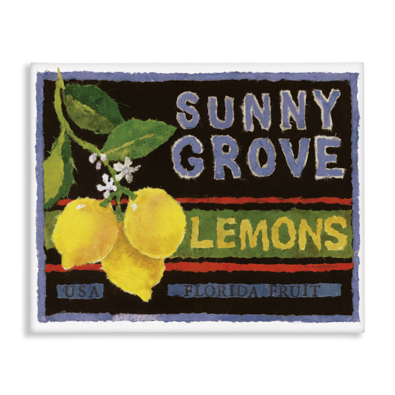 «Sunny Grove Lemons», art mural sur toile par Nancy Overton, H 16 po x l 20 po