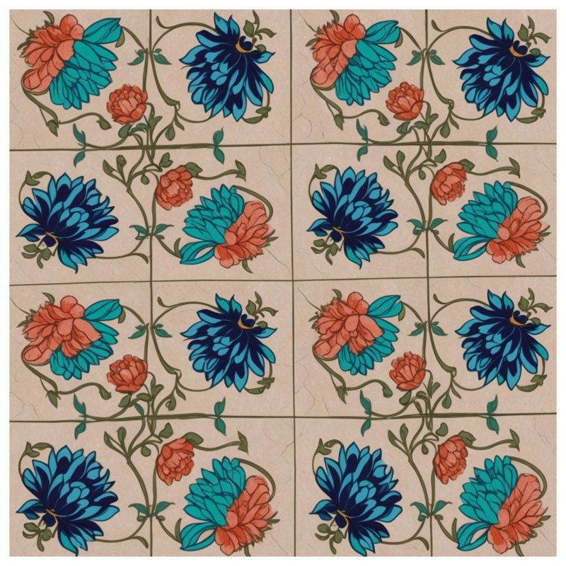 Tapis de bain à motif floral, L 24 po x L 17 po