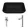 Sottile MatteShell Black Rectangular Vessel Bathroom Sink with 11'' H Faucet