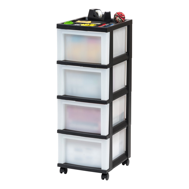 Diego 4 Drawer Storage Drawer, Black