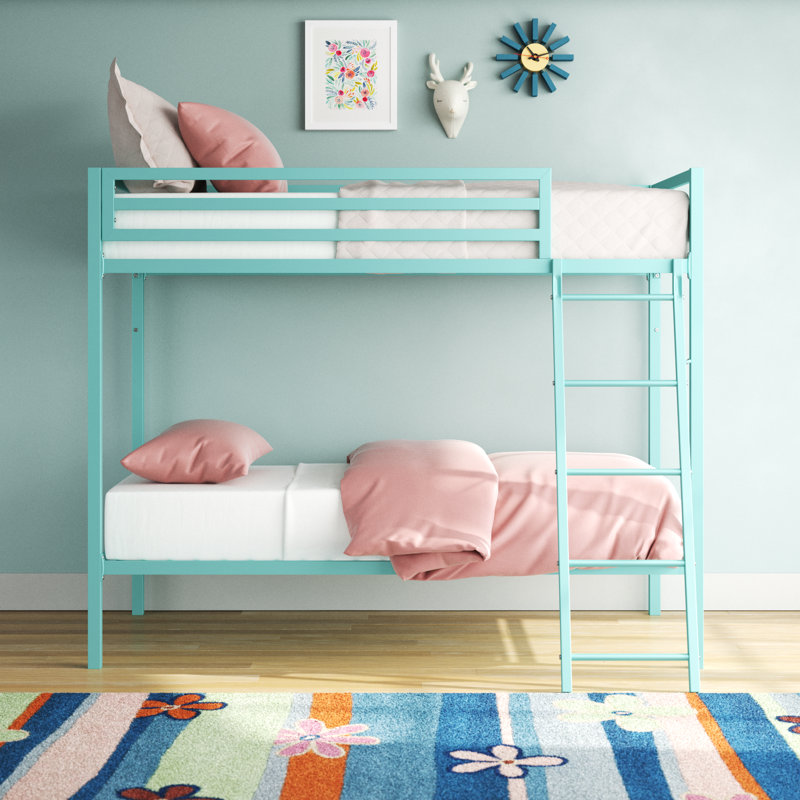 Koffler Kids Bunk Metal Bed Frame, Black, Twin