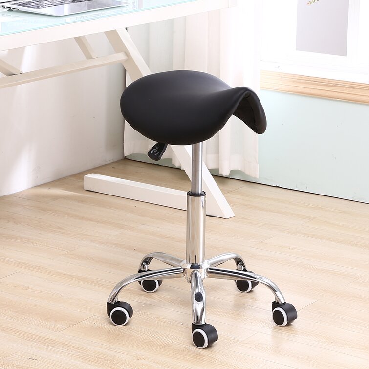 Arowyn Backed Adjustable Height Lab Stool with Wheels