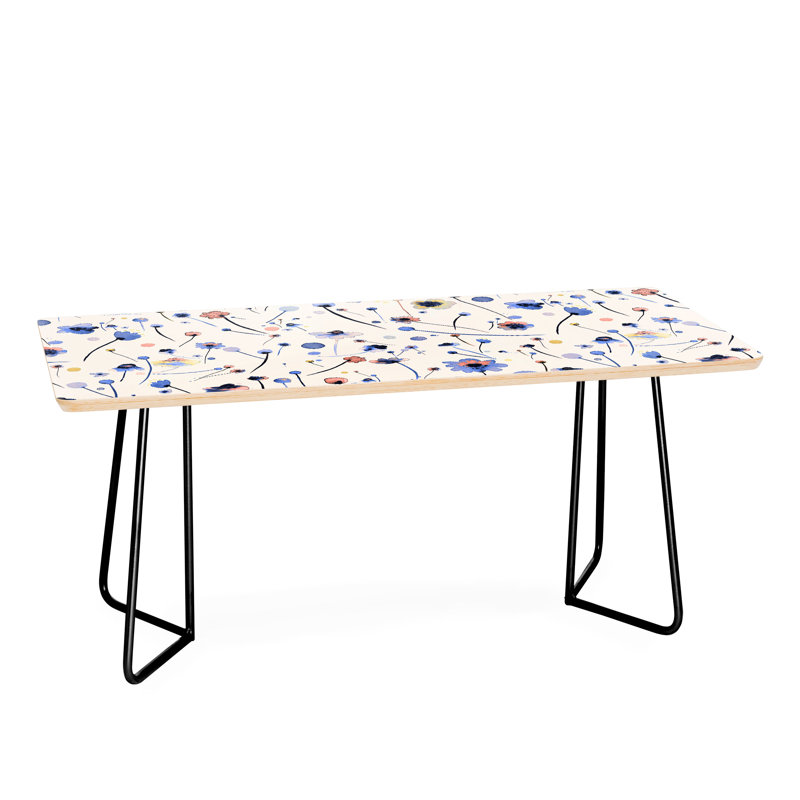 Table basse fleurs douces, Noir