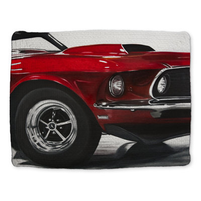 Napperon classique en polyester tressé rouge pour voiture | Vintage Man Cave