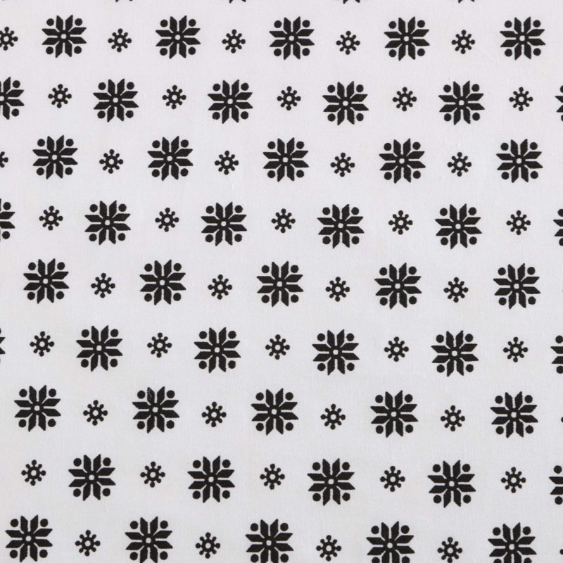 Shasta Lake Cotton Percale Standard Sheet Set, Queen Sheet Set with 2 Pillowcases, Fairisle Sprinkle Black