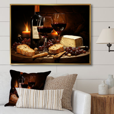 Cheese And Red Wine Charcuterie Board Radiance - Wine Wall Art