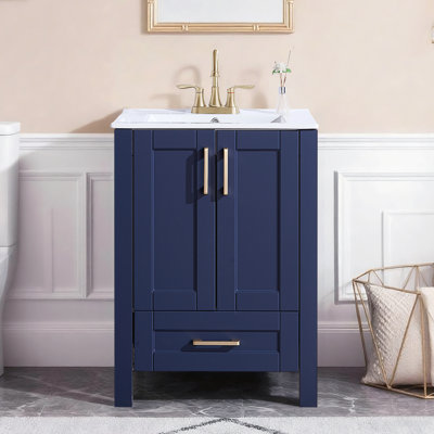 24" Modern Free-Standing Single Bathroom Vanity Set