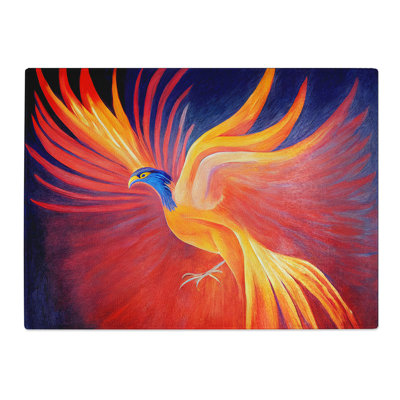 Compelling Phoenix Bird  Glass Chopping Board