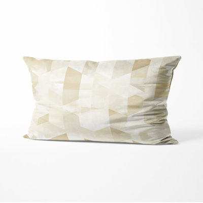 Geometric Accent Pillow - Modern Cream Geometry Printed Cushion for Living Room