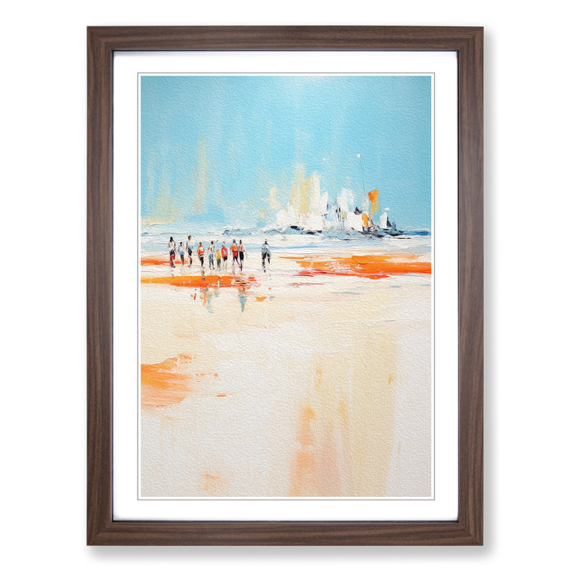 Beach Gestural No.2 - Framed Print, Walnut Framed, 64cm H x 46cm W