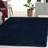 Brelee Solid Color Machine Woven Polyester Area Rug in Navy-730888036