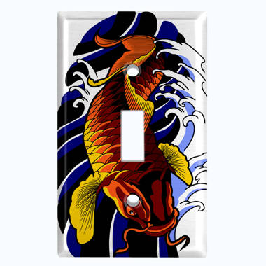 WorldAcc Metal Light Switch Plate Outlet Cover (Red Koi Fish - Single Duplex)  - Wayfair Canada