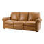 Canapé inclinable électrique en cuir véritable rembourré de duvet synthétique 86,25 po-1423949425