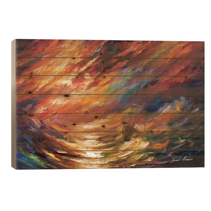 «Melksham Storm That Never Ends On Wood» par Leonid Afremov, reproduction, H 26 po x l 40 po x P 1,5 po