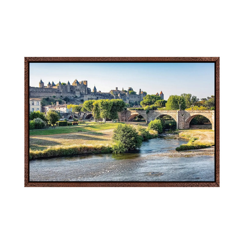 Carcassonne Fortress by Manjik Pictures - Gallery-Wrapped Canvas Giclée on Canvas, Classic Wood Floater Framed