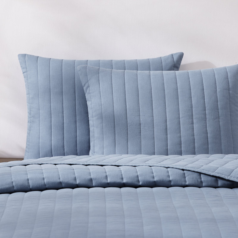 Standard Cotton-European Linen Quilt Set, Moon, Queen Quilt + 2 Standard Shams