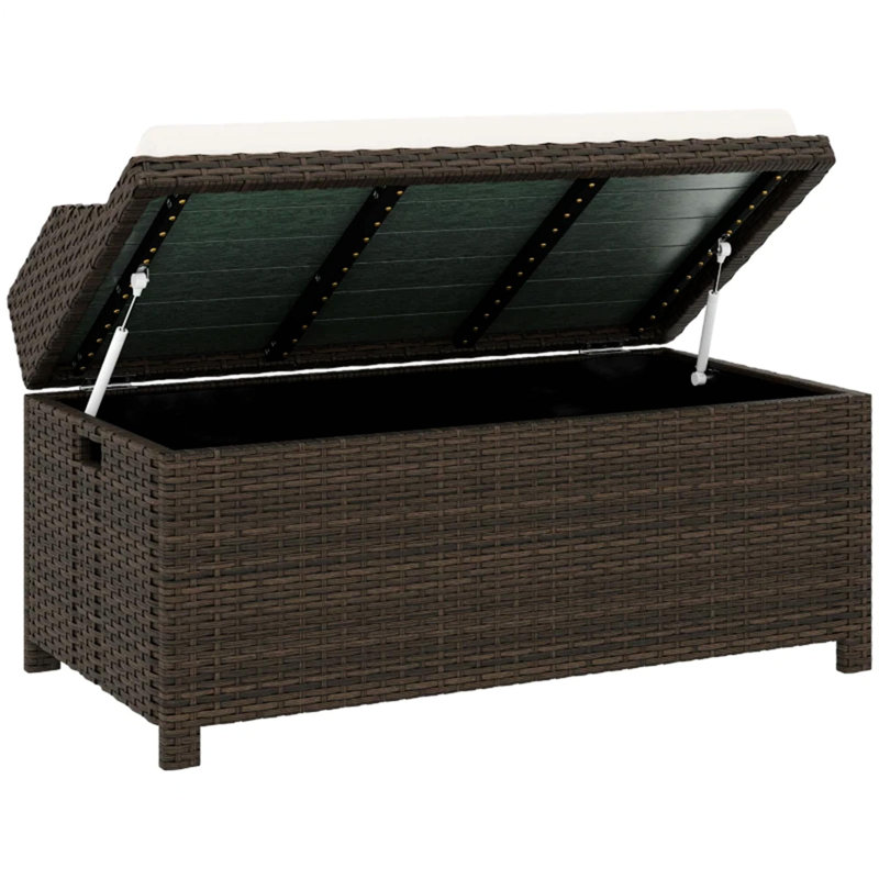 Outdoor Wicker Storage Bench