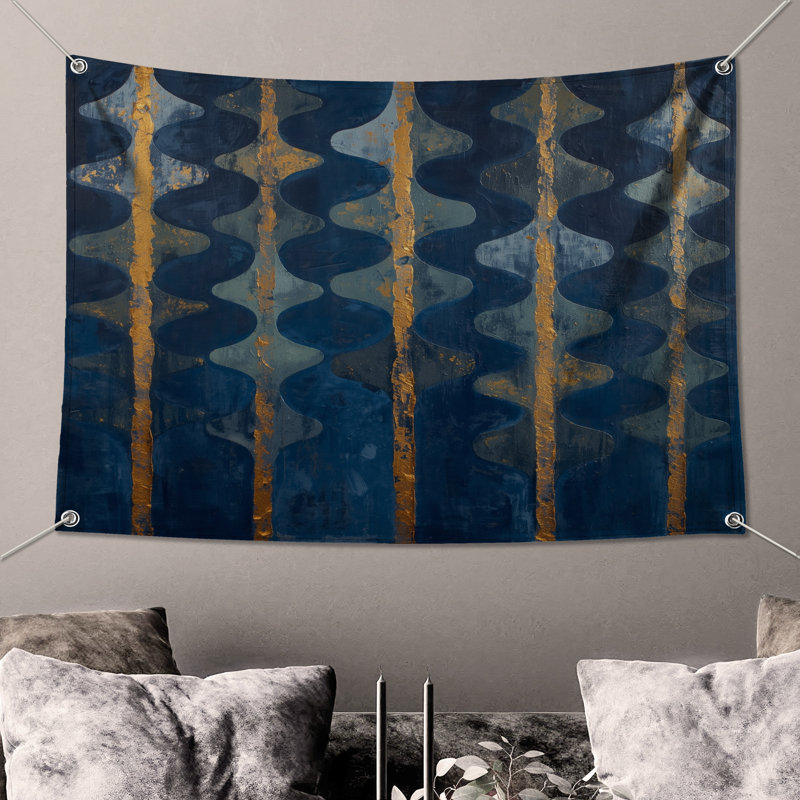 Tapisserie murale «Blue», H 50 po x l 60 po avec 4 œillets