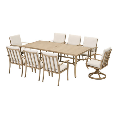 Colby Aluminum Patio Dining Set With 2 Swivel Dining Chairs, Dining Chairs And Washable Cushions by Red Barrel Studio