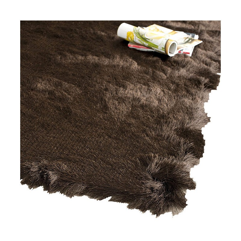 Delane Handmade Tufted Chocolate Area Rug, Rectangle 4' x 6'