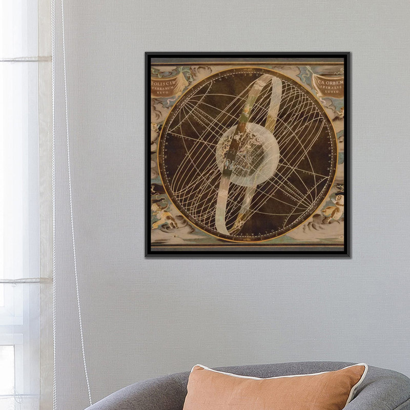 «Celestial I», impression sur toile, H 26 po x l 26 po x P 1,5 po, Toile avec cadre noir, Pas de tapis