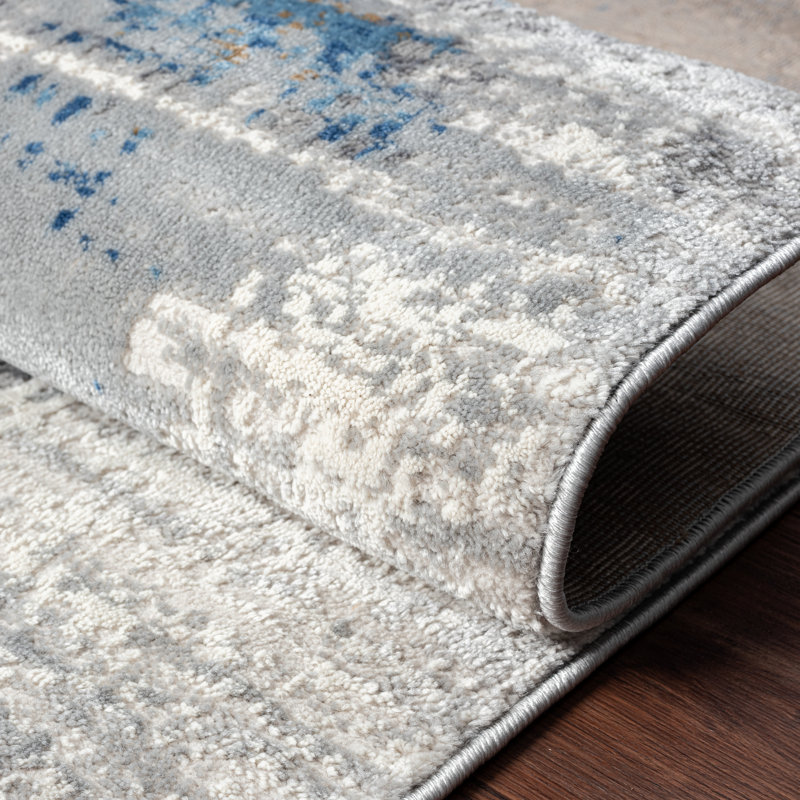 Michigamme Area Rug in Blue/Gray, Rectangle 8'6" x 11'6"