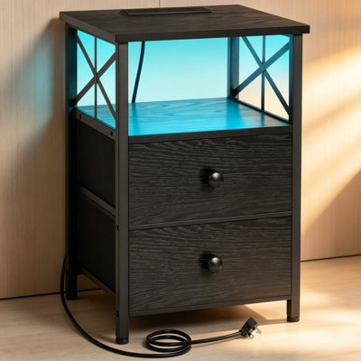 40cm W Metal Bedside Table