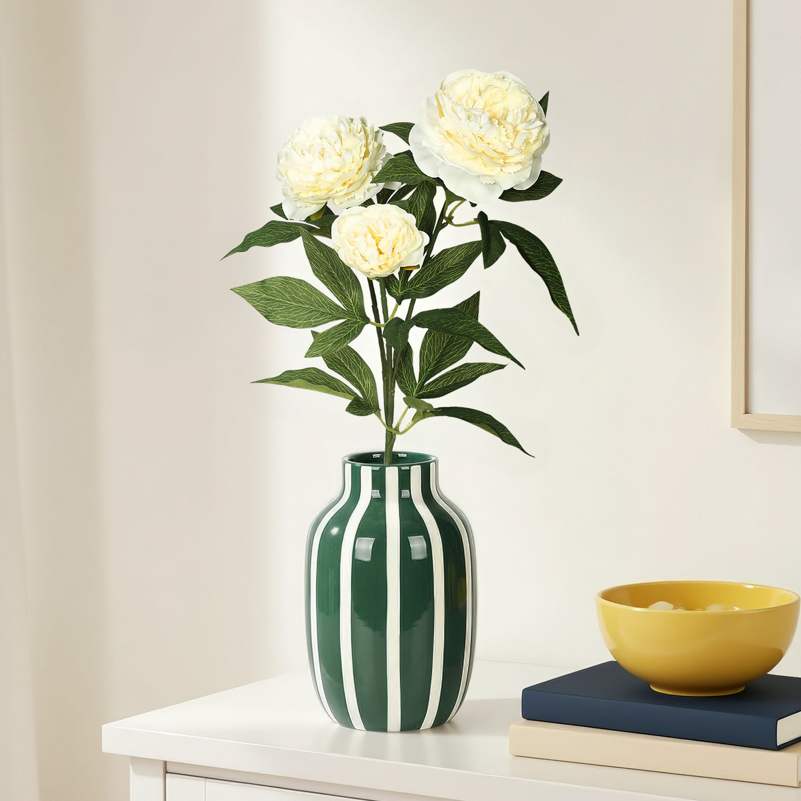 27" Artificial Rose Spray, Cream