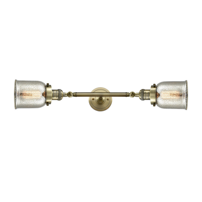 Latta 2 - Light Dimmable Vanity Light, Antique Brass, Clear, LED