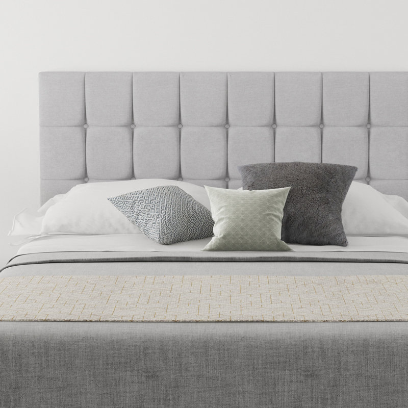 Wellington Upholstered Headboard, Linen Silver, Small Double (4')