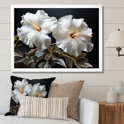 Fleurs d'hibiscus illuminées par Moonlig I sur toile