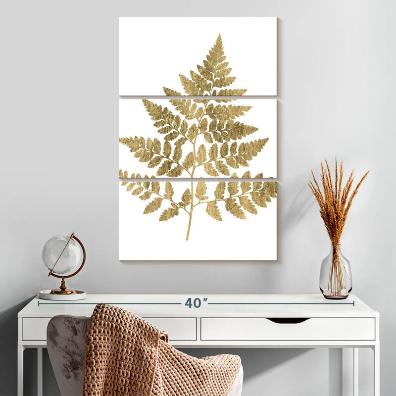 Harnek graphique fougère dorée I, H 32 po x l 20 po