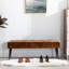 Faux Leather Upholstered Bench with Metal Legs-275778458