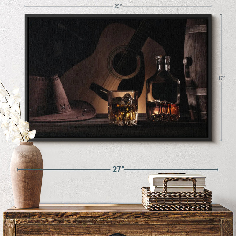 Cowboy Whiskey, reproduction sur toile, H 17 po x l 25 po