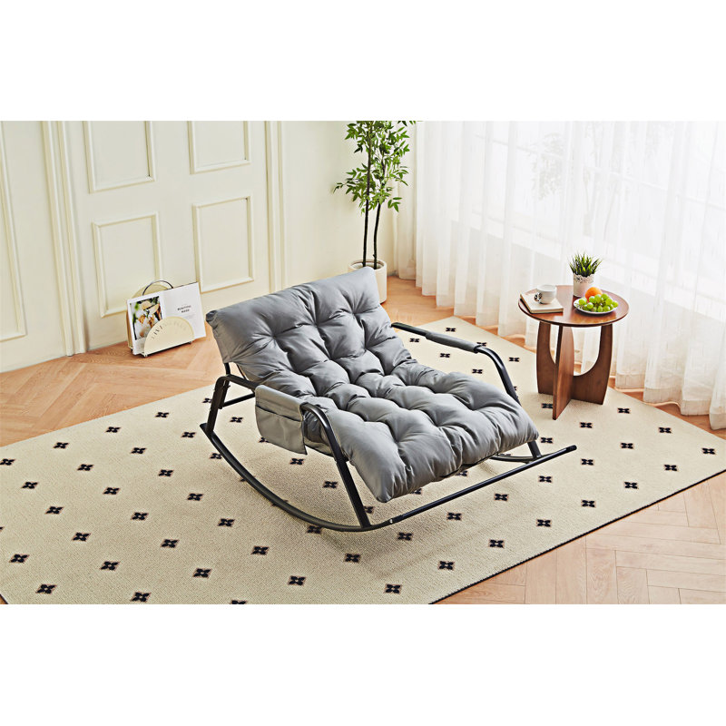 Chaise d'appoint rembourrée Rocking Chair, Gris