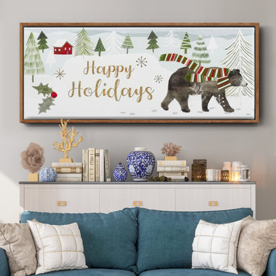 Woodland Christmas Collection D- Framed Canvas