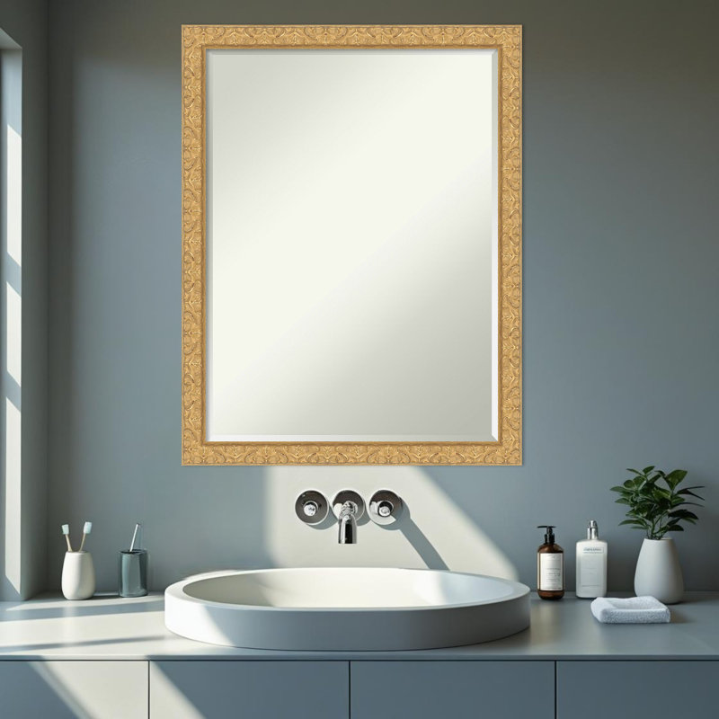 Miroir de salle de bain mural Lila, Doré