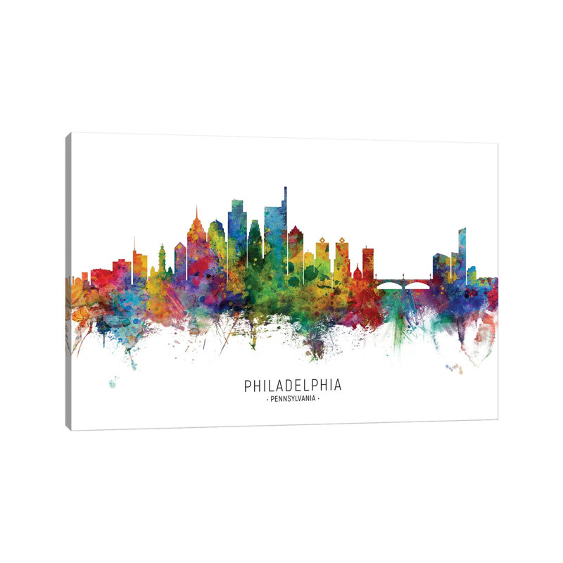 Philadelphia Pennsylvania Skyline by Michael Tompsett - Wrapped Canvas Print, 152.5 cm H x 101.5 cm W
