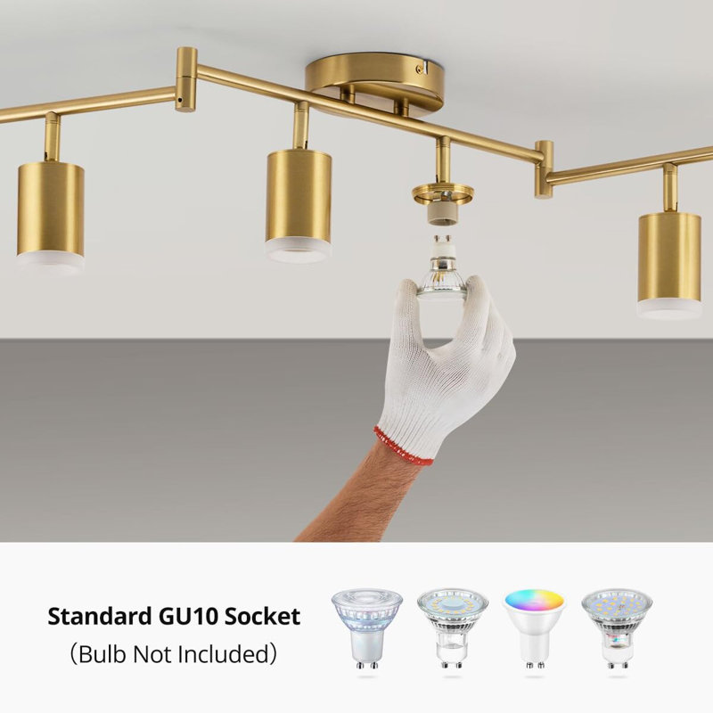 42.7'' 6 -Light Swing Arm Track Track Kit with Dimmable and Adjustable Head