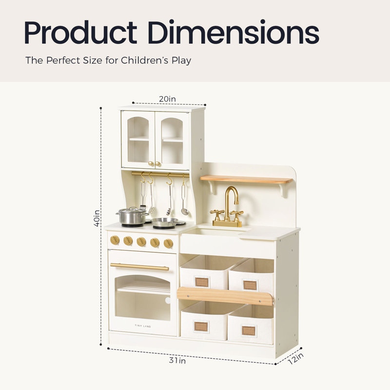 Tiny Land® Trendy Play Kitchen - Montessori Organizer's Paradise
