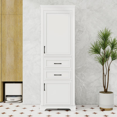 Freestanding Bathroom Storage Cabinet with Drawers, Adjustable Shelves and Doors
