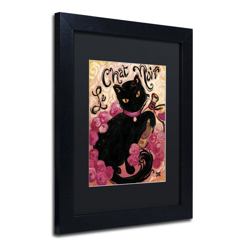 « le chat noir », reproduction d’art encadrée, Noir, H 14 po x l 11 po x P 0,5 po
