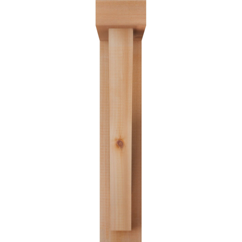 Thorton Block Bracket with Offset Brace, 22 x 14, 4"W Western Red Cedar (Rough Sawn)