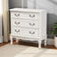 Armoire de rangement à 3 tiroirs avec poignées en métal à finition blanche Ripple, H 31,27 po x l 31,19 po x P 13,44 po