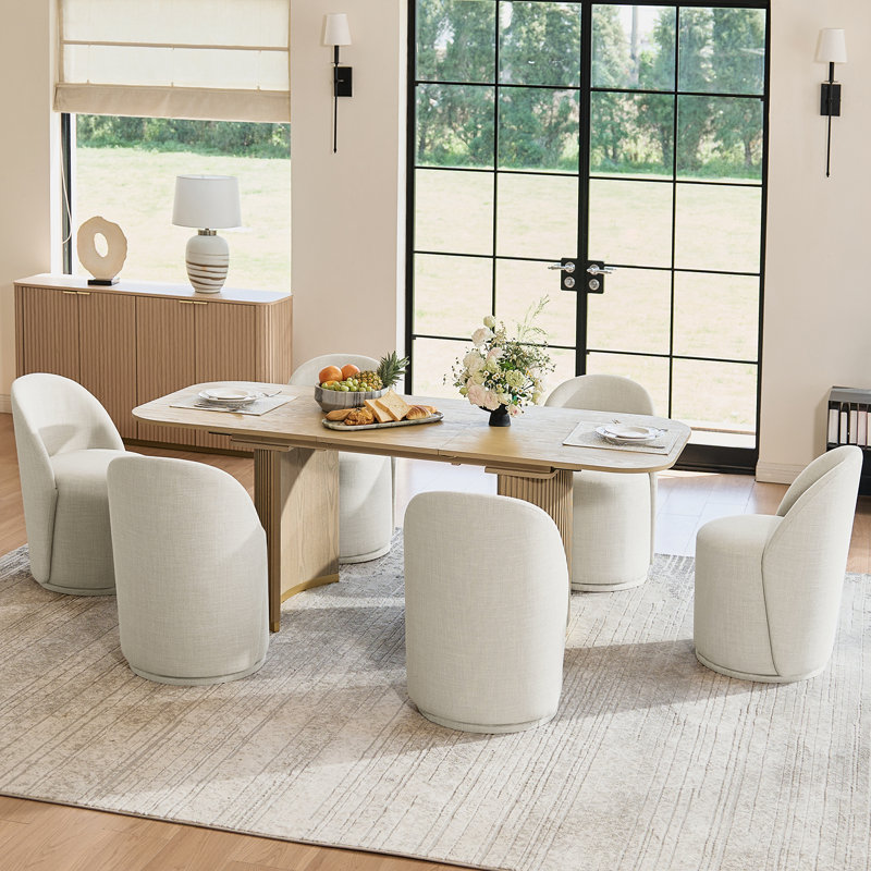 Ensemble de chaises pivotantes Clester, 6, Beige