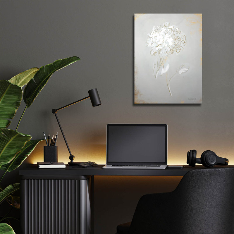  'White Floral Sketch 1' by Danhui Nai Acrylic Glass Wall Art, 24" x 36", 16" H x 12" W x 0.13" D