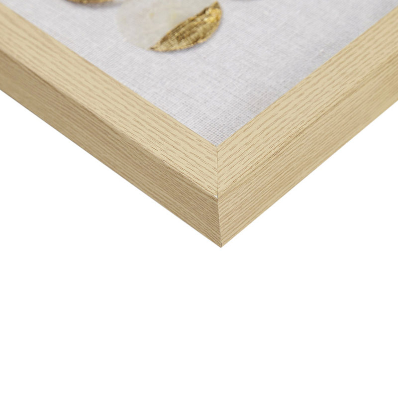 Natural Capiz With Gold Foil 2-Piece Shadowbox Wall Decor Set, Capiz Shells Shadowbox Set 