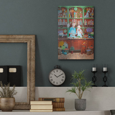  «Chamomile Tea Time» par Maria Laura Bratoz, art mural en métal, 12 po x 16 po