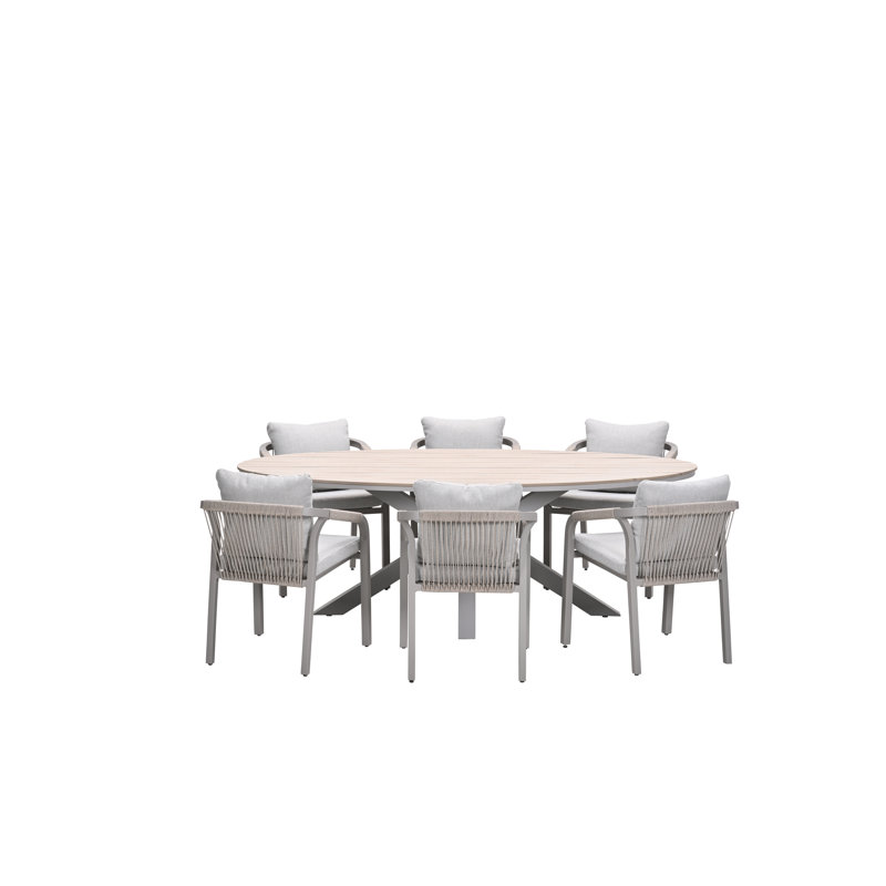 Huntsdale Oval 7 Piece 6 Person 220cm L Outdoor Table Set with Wardsville Dining Chairs